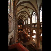 Strasbourg (Straburg), Cathdrale Notre-Dame, Blick von der Hauptorgel ins Hauptschiff