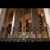 New York City, Episcopal Cathedral of St. John-The-Divine, Gitter-Detail im Chorumgang am Durchgang zu einer Kapelle