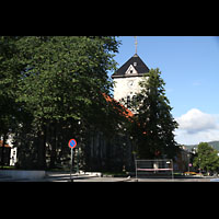 Trondheim, Vr Frue Kirke (Liebfrauenkirche) / Bymision, Auenansicht von der Kongens Gate aus gesehen