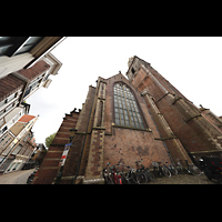 Ansicht von Achter de Kerk von Westen Gouda, Sint Janskerk - Grote Kerk, Ansicht von Achter de Kerk von Westen
