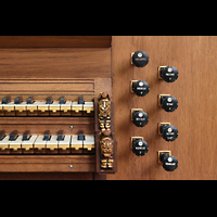 Rechte Registerstaffel der Chororgel Gouda, Sint Janskerk - Grote Kerk, Rechte Registerstaffel der Chororgel