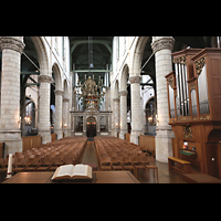 Blick vom Altar und von der Chororgel zur Hauptorgel Gouda, Sint Janskerk - Grote Kerk, Blick vom Altar und von der Chororgel zur Hauptorgel