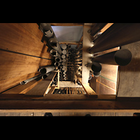 Pfeifen im Pedal von oben Gouda, Sint Janskerk - Grote Kerk, Pfeifen im Pedal von oben
