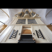 Kampen, Buitenkerk, Spieltisch und Orgel perpektivisch