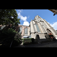 Ansicht von Südwesten vom Pieterskerkhof Leiden, Pieterskerk, Ansicht von Südwesten vom Pieterskerkhof