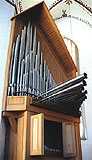 Stege (Insel Mn), Sct. Hans Kirke (Hauptorgel im Transept), Orgel / organ